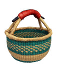 Mini Round Basket with Leather Handle