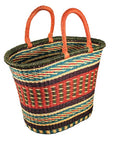 V‑Shape Oval Basket with Leather Handles