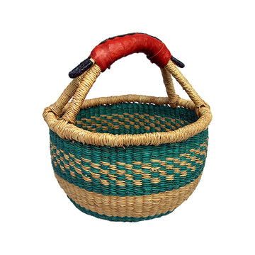 Mini Round Basket (leather handle)