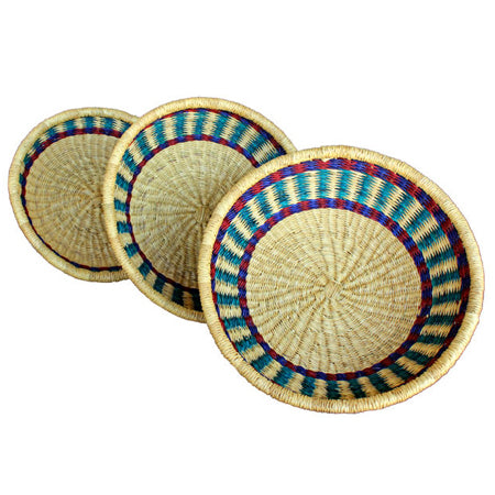 set of woven trays