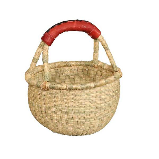 Mini Round Basket with Leather Handle