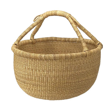 Large Round Woven Basket (With Handle)