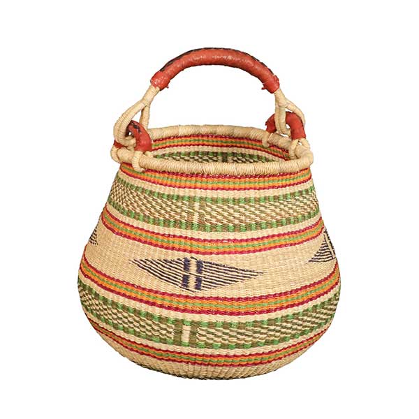 boho round straw basket